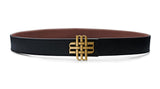 "Sahara Night" Reversible Meqnes Signature Belt 32 mm - Brown & Black | Golden Buckle