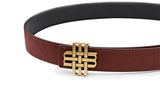 "Sahara Night" Reversible Meqnes Signature Belt 32 mm - Brown & Black | Golden Buckle