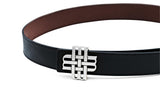 "Sahara Night" Reversible Meqnes Signature Belt 32 mm - Brown & Black | Silver Buckle