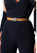 "EARTH & SKY" Reversible Meqnes Signature Belt 25 mm - Camel & Blue | Silver Buckle