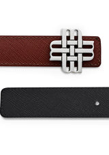 "Sahara Night" Reversible Meqnes Signature Belt 32 mm - Brown & Black | Silver Buckle