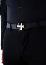 "Sahara Night" Reversible Meqnes Signature Belt 32 mm - Brown & Black | Silver Buckle