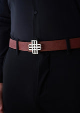 The Meqnes Signature Reversible Belt 32 mm - Silver Buckle