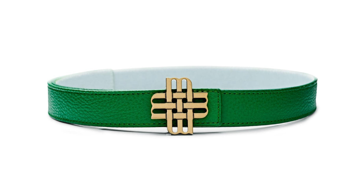 designer dress belt subtle logo square buckle brushed finish 32mm Saint Laurent Croc-Embossed Leather inch width works smoothly with standard belt loops Leather Belts With Brass Buckles