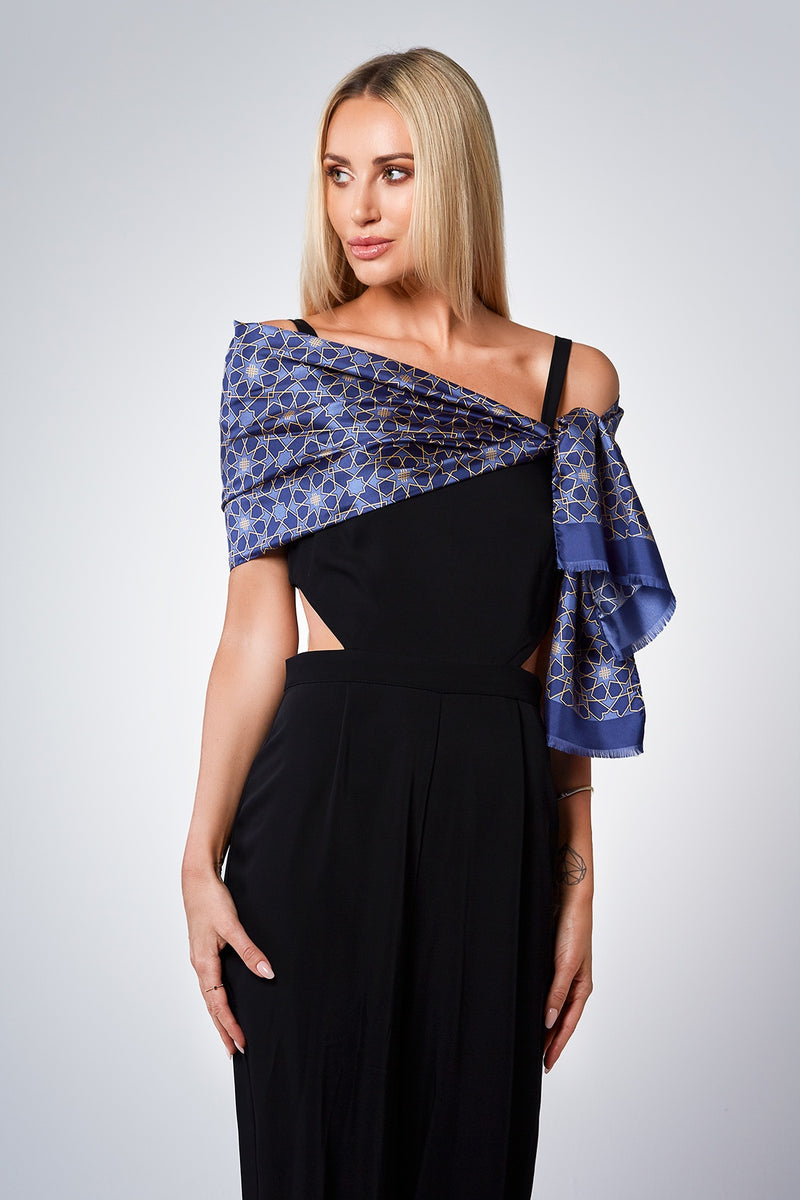 Silk Scarf | DARK BLUE | WINTER MAGIC Meqnes Silk Scarf | DARK BLUE | WINTER MAGIC Meqnes