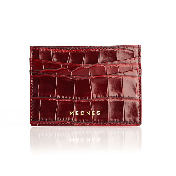 Louis Vuitton Dark Red Burgundy Crocodile Leather Card Holder